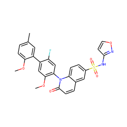 COc1ccc(C)cc1-c1cc(OC)c(-n2c(=O)ccc3cc(S(=O)(=O)Nc4ccon4)ccc32)cc1F ZINC001772614000