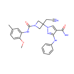 COc1ccc(C)cc1NC(=O)N1CC(CC#N)(n2cc(C(N)=O)c(Nc3ccccc3)n2)C1 ZINC000222088164
