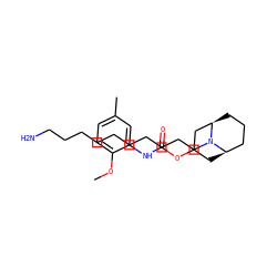 COc1ccc(C)cc1NC(=O)OC1C[C@@H]2CCC[C@H](C1)N2CCCCCCCCCCN ZINC001772640499