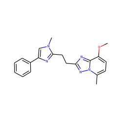 COc1ccc(C)n2nc(CCc3nc(-c4ccccc4)cn3C)nc12 ZINC000113420258