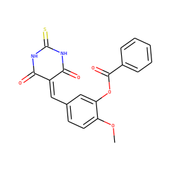 COc1ccc(C=C2C(=O)NC(=S)NC2=O)cc1OC(=O)c1ccccc1 ZINC000000862290