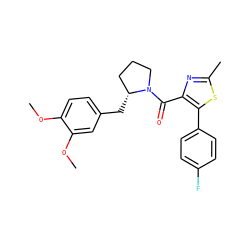 COc1ccc(C[C@@H]2CCCN2C(=O)c2nc(C)sc2-c2ccc(F)cc2)cc1OC ZINC000653786061