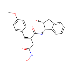 COc1ccc(C[C@H](CC(=O)NO)C(=O)N[C@H]2c3ccccc3C[C@H]2O)cc1 ZINC000013864282