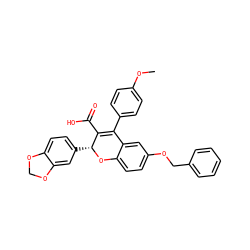 COc1ccc(C2=C(C(=O)O)[C@@H](c3ccc4c(c3)OCO4)Oc3ccc(OCc4ccccc4)cc32)cc1 ZINC000013473383