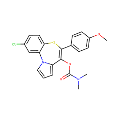 COc1ccc(C2=C(OC(=O)N(C)C)c3cccn3-c3cc(Cl)ccc3S2)cc1 ZINC000005741447