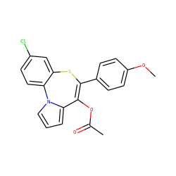 COc1ccc(C2=C(OC(C)=O)c3cccn3-c3ccc(Cl)cc3S2)cc1 ZINC000005498744