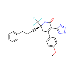 COc1ccc(C2=C(c3nn[nH]n3)C(=O)N[C@@](C#CCCc3ccccc3)(C(F)(F)F)C2)cc1 ZINC001772580788