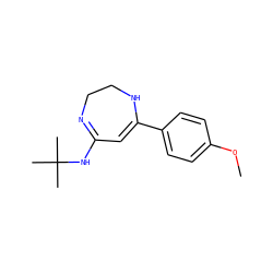 COc1ccc(C2=CC(NC(C)(C)C)=NCCN2)cc1 ZINC000101099190