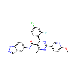 COc1ccc(C2=N[C@H](c3ccc(Cl)cc3F)C(C(=O)Nc3ccc4[nH]ncc4c3)=C(C)N2)cn1 ZINC000035985592