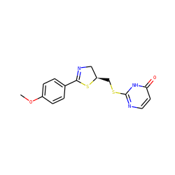 COc1ccc(C2=NC[C@@H](CSc3nccc(=O)[nH]3)S2)cc1 ZINC000008763064