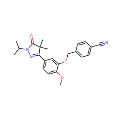 COc1ccc(C2=NN(C(C)C)C(=O)C2(C)C)cc1OCc1ccc(C#N)cc1 ZINC000095557722