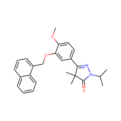 COc1ccc(C2=NN(C(C)C)C(=O)C2(C)C)cc1OCc1cccc2ccccc12 ZINC000095552960