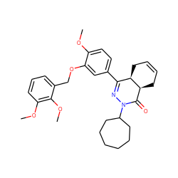 COc1ccc(C2=NN(C3CCCCCC3)C(=O)[C@@H]3CC=CC[C@H]23)cc1OCc1cccc(OC)c1OC ZINC000653798042
