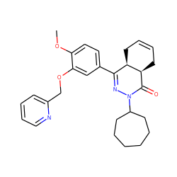 COc1ccc(C2=NN(C3CCCCCC3)C(=O)[C@@H]3CC=CC[C@H]23)cc1OCc1ccccn1 ZINC000653806073