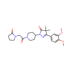COc1ccc(C2=NN(C3CCN(C(=O)CN4CCCC4=O)CC3)C(=O)C2(C)C)cc1OC ZINC000113270308