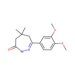 COc1ccc(C2=NNC(=O)CC(C)(C)C2)cc1OC ZINC001772628244
