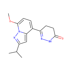 COc1ccc(C2=NNC(=O)CC2)c2cc(C(C)C)nn12 ZINC000071341584