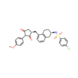COc1ccc(C2C(=O)C[C@@H](Cc3cccc4c3CC[C@@H](NS(=O)(=O)c3ccc(Cl)cc3)C4)C2=O)cc1 ZINC000299818678