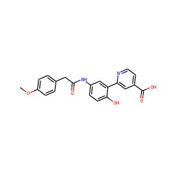 COc1ccc(CC(=O)Nc2ccc(O)c(-c3cc(C(=O)O)ccn3)c2)cc1 ZINC000653717852