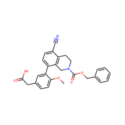 COc1ccc(CC(=O)O)cc1-c1ccc(C#N)c2c1CN(C(=O)OCc1ccccc1)CC2 ZINC000144107581