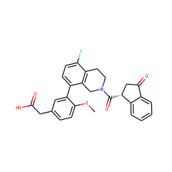 COc1ccc(CC(=O)O)cc1-c1ccc(F)c2c1CN(C(=O)[C@@H]1CC(=O)c3ccccc31)CC2 ZINC000144076247