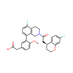 COc1ccc(CC(=O)O)cc1-c1ccc(F)c2c1CN(C(=O)C[C@@H]1CCOc3cc(F)ccc31)CC2 ZINC000143871435