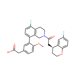 COc1ccc(CC(=O)O)cc1-c1ccc(F)c2c1CN(C(=O)C[C@@H]1CCOc3ccc(F)cc31)CC2 ZINC000144241162