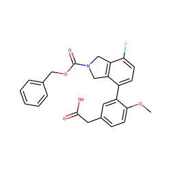 COc1ccc(CC(=O)O)cc1-c1ccc(F)c2c1CN(C(=O)OCc1ccccc1)C2 ZINC000143955678