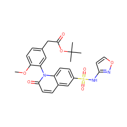 COc1ccc(CC(=O)OC(C)(C)C)cc1-n1c(=O)ccc2cc(S(=O)(=O)Nc3ccon3)ccc21 ZINC001772600562