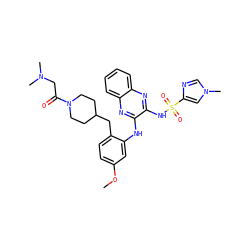 COc1ccc(CC2CCN(C(=O)CN(C)C)CC2)c(Nc2nc3ccccc3nc2NS(=O)(=O)c2cn(C)cn2)c1 ZINC000138406203