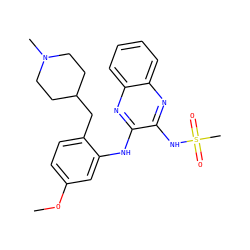COc1ccc(CC2CCN(C)CC2)c(Nc2nc3ccccc3nc2NS(C)(=O)=O)c1 ZINC000138220411