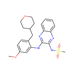 COc1ccc(CC2CCOCC2)c(Nc2nc3ccccc3nc2NS(C)(=O)=O)c1 ZINC000138193082