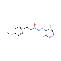 COc1ccc(CCC(=O)NNc2c(Cl)cncc2Cl)cc1 ZINC000084654745