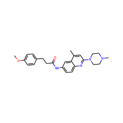 COc1ccc(CCC(=O)Nc2ccc3nc(N4CCN(C)CC4)cc(C)c3c2)cc1 ZINC000020114391