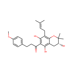 COc1ccc(CCC(=O)c2c(O)c(CC=C(C)C)c3c(c2O)C[C@@H](O)C(C)(C)O3)cc1 ZINC000103233423