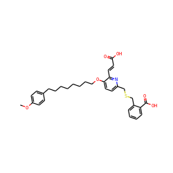 COc1ccc(CCCCCCCCOc2ccc(CSCc3ccccc3C(=O)O)nc2/C=C/C(=O)O)cc1 ZINC000026982965