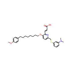 COc1ccc(CCCCCCCCOc2ccc(CSc3cccc(N(C)C)c3)nc2/C=C/C(=O)O)cc1 ZINC000026993120