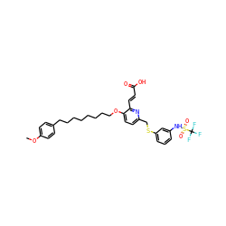 COc1ccc(CCCCCCCCOc2ccc(CSc3cccc(NS(=O)(=O)C(F)(F)F)c3)nc2/C=C/C(=O)O)cc1 ZINC000027074251