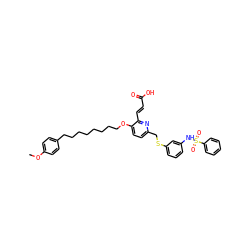 COc1ccc(CCCCCCCCOc2ccc(CSc3cccc(NS(=O)(=O)c4ccccc4)c3)nc2/C=C/C(=O)O)cc1 ZINC000026990934