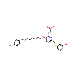 COc1ccc(CCCCCCCCOc2ccc(CSc3cccc(OC)c3)nc2/C=C/C(=O)O)cc1 ZINC000013833520