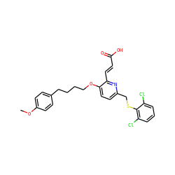 COc1ccc(CCCCOc2ccc(CSc3c(Cl)cccc3Cl)nc2/C=C/C(=O)O)cc1 ZINC000001538553