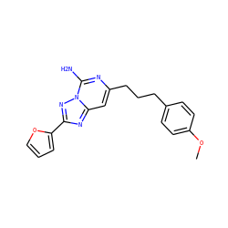 COc1ccc(CCCc2cc3nc(-c4ccco4)nn3c(N)n2)cc1 ZINC000040394922