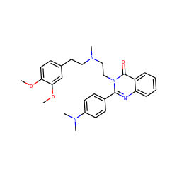 COc1ccc(CCN(C)CCn2c(-c3ccc(N(C)C)cc3)nc3ccccc3c2=O)cc1OC ZINC000013438263