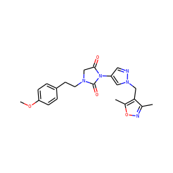 COc1ccc(CCN2CC(=O)N(c3cnn(Cc4c(C)noc4C)c3)C2=O)cc1 ZINC000115731831