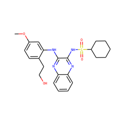 COc1ccc(CCO)c(Nc2nc3ccccc3nc2NS(=O)(=O)C2CCCCC2)c1 ZINC000138161695