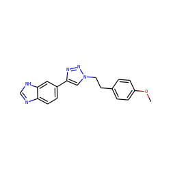 COc1ccc(CCn2cc(-c3ccc4nc[nH]c4c3)nn2)cc1 ZINC000072317058