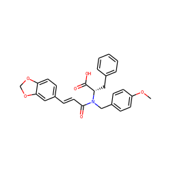 COc1ccc(CN(C(=O)/C=C/c2ccc3c(c2)OCO3)[C@@H](Cc2ccccc2)C(=O)O)cc1 ZINC000027637856