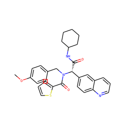 COc1ccc(CN(C(=O)c2cccs2)[C@H](C(=O)NC2CCCCC2)c2ccc3ncccc3c2)cc1 ZINC000008672206