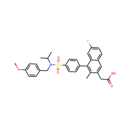 COc1ccc(CN(C(C)C)S(=O)(=O)c2ccc(-c3c(C)c(CC(=O)O)cc4ccc(F)cc34)cc2)cc1 ZINC000205729128