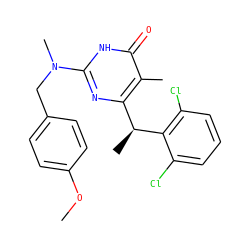 COc1ccc(CN(C)c2nc([C@H](C)c3c(Cl)cccc3Cl)c(C)c(=O)[nH]2)cc1 ZINC000653732548